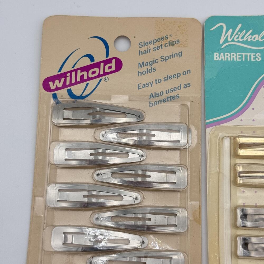Vintage Wilhold Metal Barrettes Sleepees Hair Clips Lot of 3 Packs 80s NEW - Picture 4 of 11